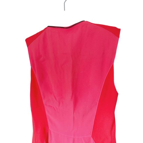 Elie Tahari Colorblock Zipper Sleeveless Mini Dress Pink 0 Feminine Career Bold - Picture 5 of 10